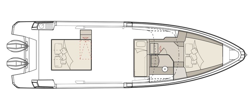 SAXDOR 400 GTO Lower deck Layout Saxdor 400 GTO