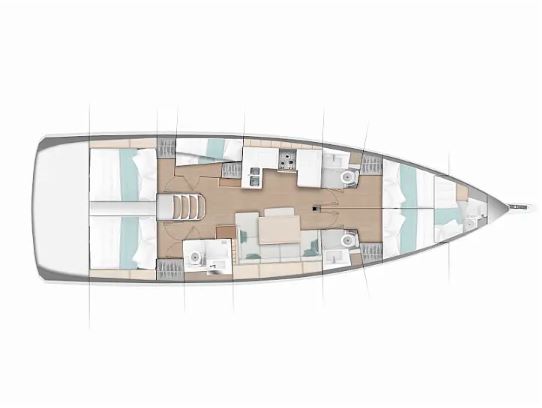 layout Jeanneau Sun Odyssey 490