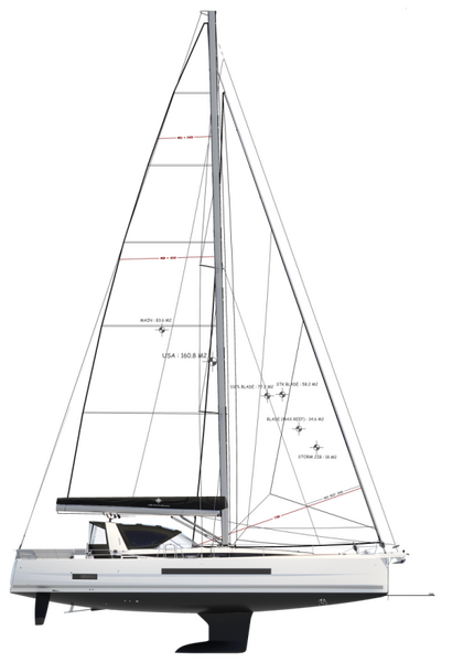 JEANNEAU YACHTS 55 - Layout JEANNEAU YACHTS 55 presented on Salon Nautico 2025 in Barcelona